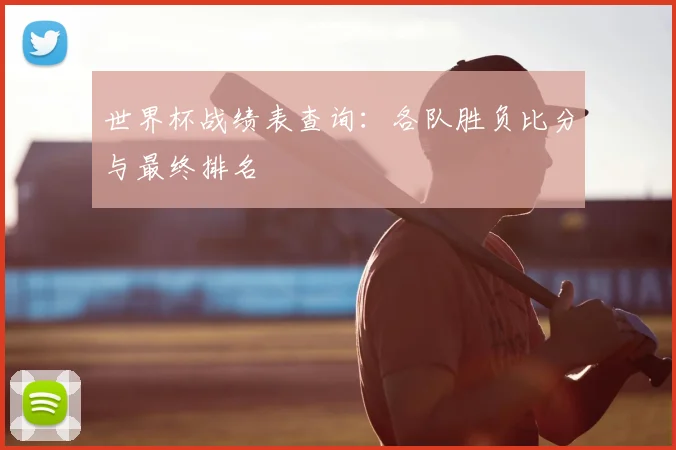 世界杯战绩表查询:各队胜负比分与最终排名